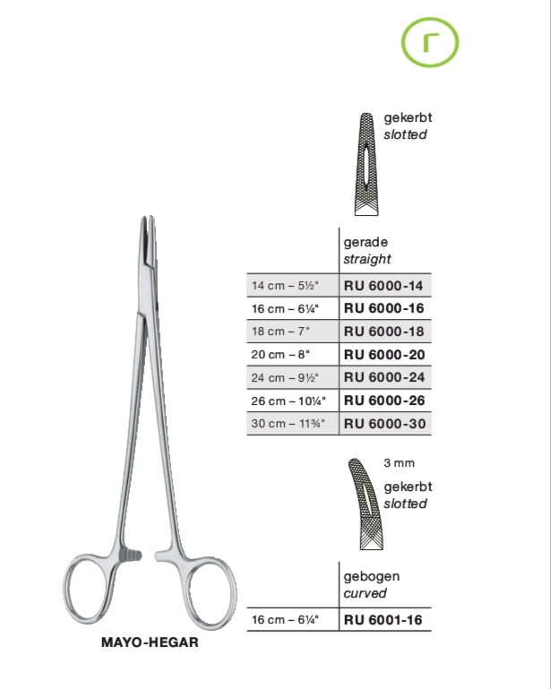 Голкотримач Mayo-Hegar, прямий, 18 см